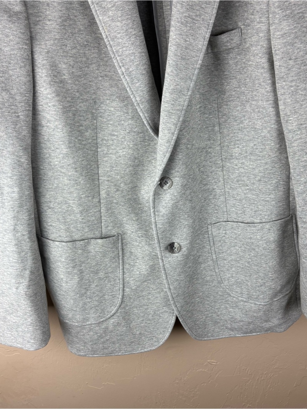 Artefact Light Gray Heathered Gray Knit Unstructured Blazer Jacket Mens Size XL - Picture 3 of 13